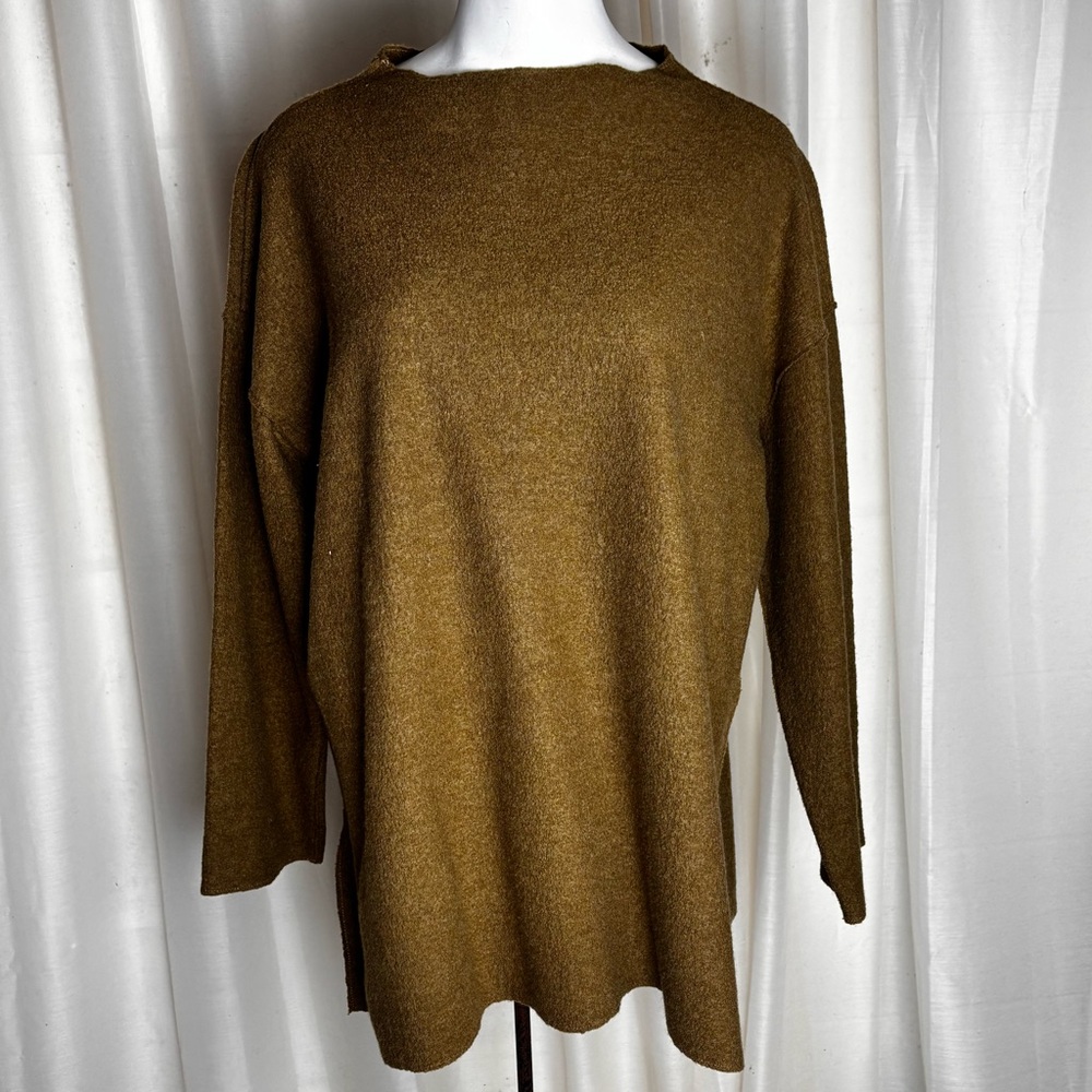 Eileen Fisher Olive Brown Oversized Knit Sweater